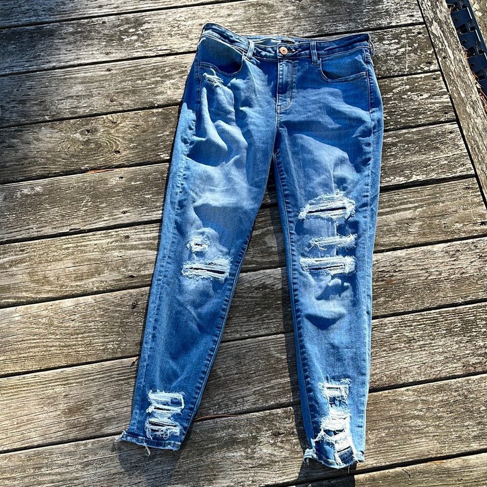 American Eagle Super Stretch 14 R Destroyed Jeggings